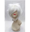 Cheap 12 Inch Capless Straight White Synthetic Hair Costume Wigs