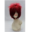 10 Inch Capless Straight Red Synthetic Hair Costume Wigs