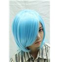 12 Inch Capless Straight Blue Synthetic Hair Costume Wigs