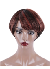 Custom 6 Inch Capless Straight Indian Remy Hair Short Wigs