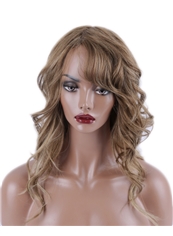 Affordable 14 Inch Capless Wavy Indian Remy Hair Medium Wigs