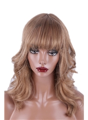 Sale 14 Inch Capless Wavy Indian Remy Hair Medium Wigs