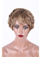 New Arrival 6 Inch Capless Wavy Indian Remy Hair Short Wigs