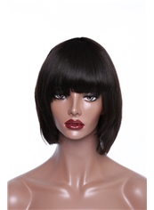 Natural 8 Inch Capless Straight Indian Remy Hair Short Wigs