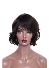 Fabulous 10 Inch Capless  Wavy Indian Remy Hair Short Wigs