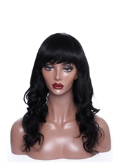 Sale 18 Inch Capless Wavy Indian Remy Hair Medium Wigs