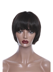New 6 Inch Capless Straight Indian Remy Hair Short Wigs