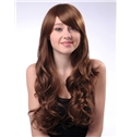 New 22 Inch Capless Wavy Chocolate Synthetic Hair Wig