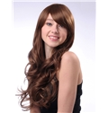 New 22 Inch Capless Wavy Chocolate Synthetic Hair Wig