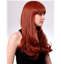Fascinating 18 Inch Capless Wave Orange red Cheap Synthetic Hair Wig