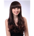 Attractive 22 Inch Capless Wave Chestnut Brown Synthetic Hair Wig