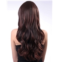 Cheap 24 Inch Capless Wavy Chestnut Brown Synthetic Hair Wig