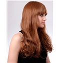 Simple 18 Inch Capless Wavy Golden Synthetic Hair Wig