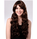 Cheap 24 Inch Capless Wave Dark Brown Synthetic Hair Wig