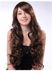 Boutique 26 Inch Capless Wave Light Brown Synthetic Hair Long Wig