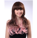 Fashionable 20 Inch Capless Wavy Mixed Color Synthetic Hair Wig