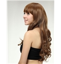 Charming 22 Inch Capless Wavy Chocolate Synthetic Hair Wig
