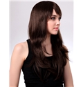 Top Quality 22 Inch Capless Wavy Dark Brown Synthetic Hair Wig