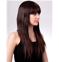Popular 22 Inch Capless Chestnut Brown Straight Synthetic Hair Wig