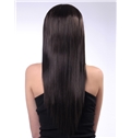 New Fashion 22 Inch Capless Straight Brownish Black Synthetic Hair Wig