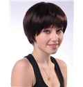 Attractive 8 Inch Capless Straight Chestnut Synthetic Hair Short Wig