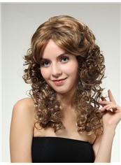 Newest 18 Inch Capless Wavy Brown Synthetic Hair Wigs