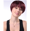 8 Inch Capless Straight Wine Red Synthetic Hair Wig