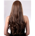 Stylish 24 Inch Capless Wavy Light Brown Synthetic Hair Wig