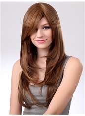 Glamour 22 Inch Capless Wave Light Brown Synthetic Hair Wig