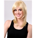 Attractive 14 Inch Capless Wave Blonde Synthetic Hair Medium Wig
