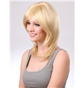 Soft 14 Inch Capless Medium Wave Blonde Synthetic Hair Wig
