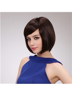 Graceful Short Straight Blonde 12 Inch Bob Real Hair Wigs 