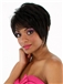 Beautiful Short Wavy Brown Side Bang African American Human Wigs for Women 8 Inch
