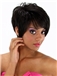Beautiful Short Wavy Brown Side Bang African American Human Wigs for Women 8 Inch
