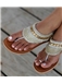 Egypt Style Silver Bead Shining Sandals
