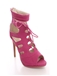 Fabulous Suede Candy Color Contrast Lace-up Thong High Heals