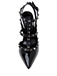 Punk Rivets Decorated Pointed Toe Ankle Strap High Heels