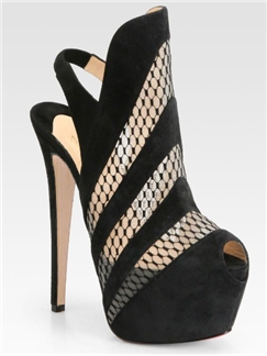 Trendy Black Peep-Toe High Heel Lace Platform Hight Shoes