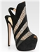 Trendy Black Peep-Toe High Heel Lace Platform Hight Shoes