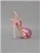 New Pastorale Pink Flower Print Platform Hight Shoes