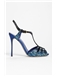 Dazzling Blue Color with Buckle  Heel Sandals