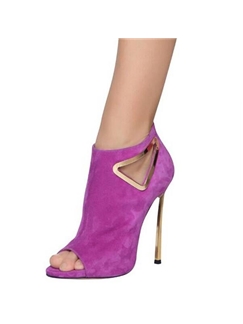 Noble Purple Special Cut Pointed Toe High Heels