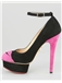 Elegant Fashionable Hot Pink With Black High Heels