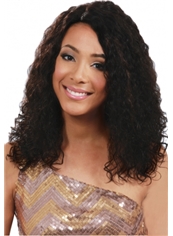 Human Hair Brown Wavy  18 Inch Front Lace
