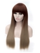 Youthful Long Straight Brown Full Bang Synthetic Hair Wigs 