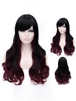 Easy Side Bang Hairstyle Medium Wavy Capless Synthetic Wigs