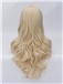 Romantic Light Blonde Long wavy Side Bang Synthetic Wig