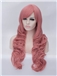 Romantic Dark Pink Long wavy Side Bang Synthetic Wig