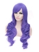 Romantic Purple Long wavy Side Bang Synthetic Wig