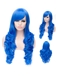 Romantic RoyalBlue wavy Side Bang Synthetic Wig